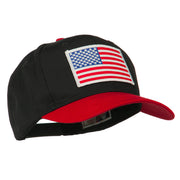 White American Flag Patched Cotton Twill Cap