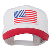 White American Flag Patched Cotton Twill Cap