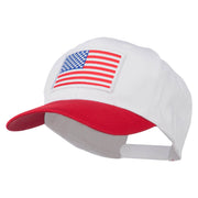 White American Flag Patched Cotton Twill Cap