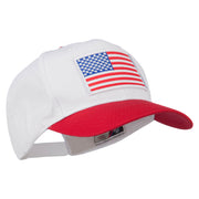 White American Flag Patched Cotton Twill Cap