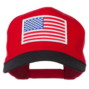 White American Flag Patched Cotton Twill Cap