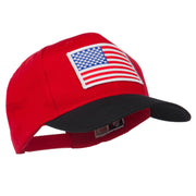 White American Flag Patched Cotton Twill Cap