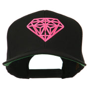 Pink Diamond Outline Embroidered Snapback Cap