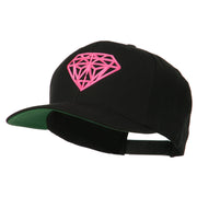 Pink Diamond Outline Embroidered Snapback Cap