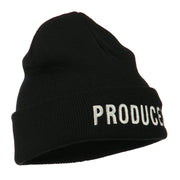 Producer Embroidered Long Beanie