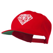 Pink Diamond Outline Embroidered Snapback Cap