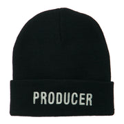 Producer Embroidered Long Beanie