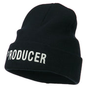 Producer Embroidered Long Beanie