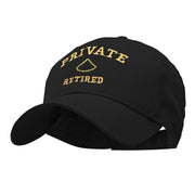 Private Retired Embroidered Solid Cotton Twill Low Profile Strap Cap