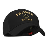 Private Retired Embroidered Solid Cotton Twill Low Profile Strap Cap