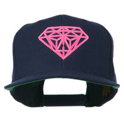 Pink Diamond Outline Embroidered Snapback Cap