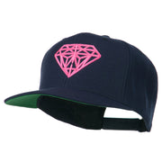 Pink Diamond Outline Embroidered Snapback Cap