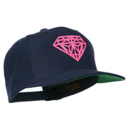 Pink Diamond Outline Embroidered Snapback Cap