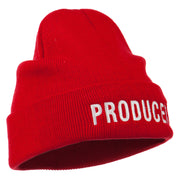 Producer Embroidered Long Beanie