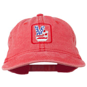 USA Peace Hand Embroidered Washed Cap