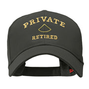 Private Retired Embroidered Solid Cotton Twill Low Profile Strap Cap