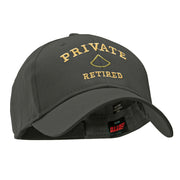 Private Retired Embroidered Solid Cotton Twill Low Profile Strap Cap