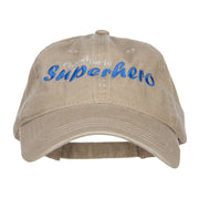 Grandpa Superhero Embroidered Washed Cap