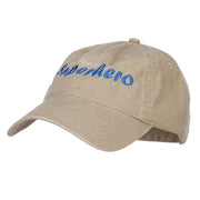 Grandpa Superhero Embroidered Washed Cap