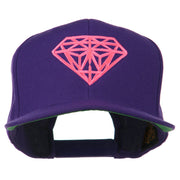 Pink Diamond Outline Embroidered Snapback Cap