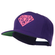 Pink Diamond Outline Embroidered Snapback Cap