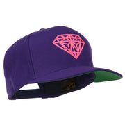 Pink Diamond Outline Embroidered Snapback Cap