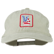 USA Peace Hand Embroidered Washed Cap