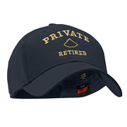 Private Retired Embroidered Solid Cotton Twill Low Profile Strap Cap