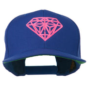 Pink Diamond Outline Embroidered Snapback Cap