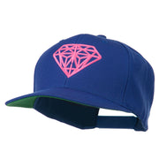 Pink Diamond Outline Embroidered Snapback Cap