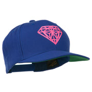 Pink Diamond Outline Embroidered Snapback Cap