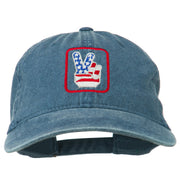 USA Peace Hand Embroidered Washed Cap