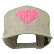 Pink Diamond Outline Embroidered Snapback Cap