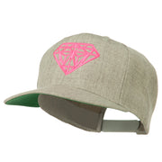 Pink Diamond Outline Embroidered Snapback Cap