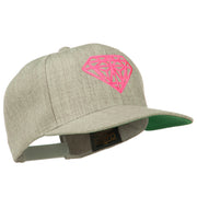 Pink Diamond Outline Embroidered Snapback Cap