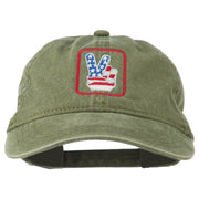 USA Peace Hand Embroidered Washed Cap