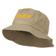 Police Embroidered Pigment Dyed Bucket Hat