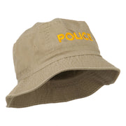 Police Embroidered Pigment Dyed Bucket Hat