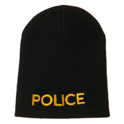 Police Embroidered Short Beanie