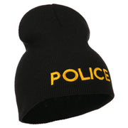 Police Embroidered Short Beanie