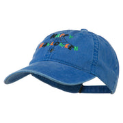 Happy Halloween Spider Webs Embroidered Washed Dyed Cap