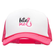 Bite Me Embroidered Foam Panel Mesh Snapback Cap