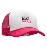 Bite Me Embroidered Foam Panel Mesh Snapback Cap