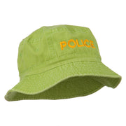 Police Embroidered Pigment Dyed Bucket Hat