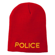 Police Embroidered Short Beanie