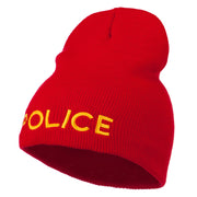 Police Embroidered Short Beanie