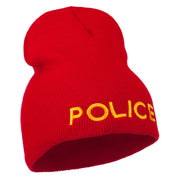 Police Embroidered Short Beanie