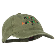 Happy Halloween Spider Webs Embroidered Washed Dyed Cap