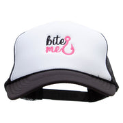 Bite Me Embroidered Foam Panel Mesh Snapback Cap