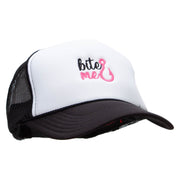 Bite Me Embroidered Foam Panel Mesh Snapback Cap